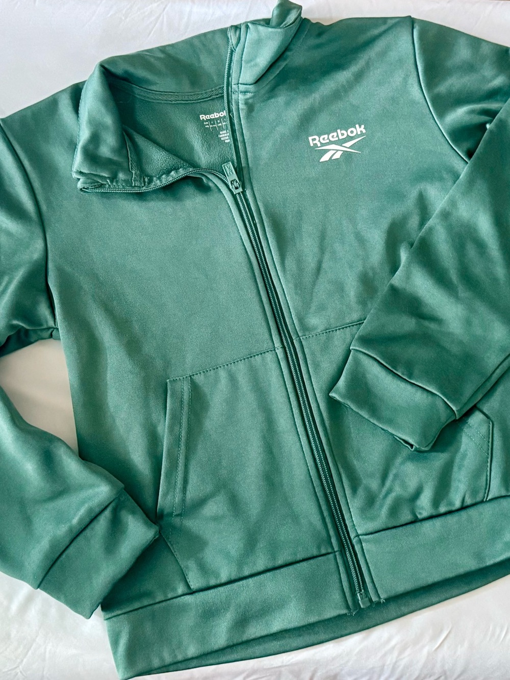 Reebok Olive Green Zip-Up Fleece Jacket
